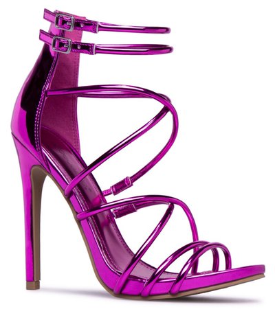 purple heeled sandals