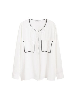 Violeta BY MANGO Contrast trim blouse