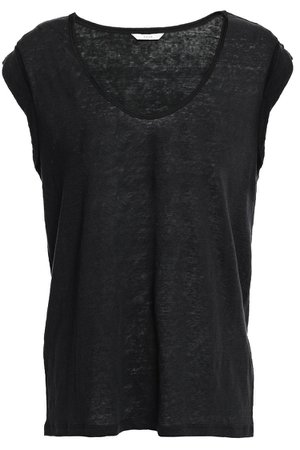 Black Averit slub linen-jersey T-shirt | Sale up to 70% off | THE OUTNET | JOIE |