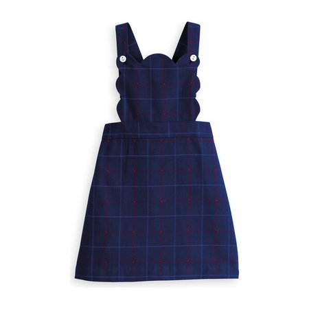 Scalloped Jumper, Bedford Plaid - Kids Girl Clothing Dresses - Maisonette