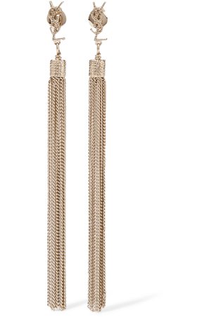 Gold Gold-plated tassel earrings | SAINT LAURENT | NET-A-PORTER