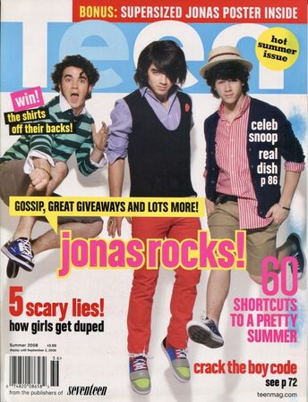 TEEN MAGAZINE ~ Summer 2008 ~ The Jonas Brothers w/ Large Poster ~ A-3-3 ~ NEW | eBay