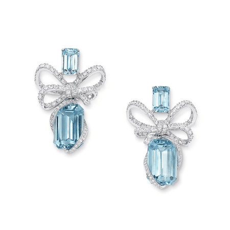 Aquamarine bow earrings