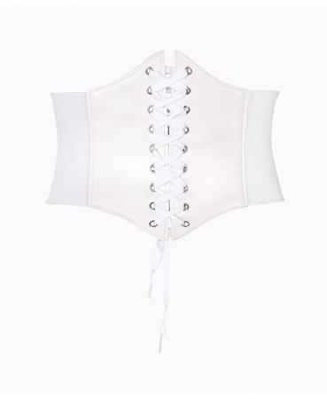 white corset belt