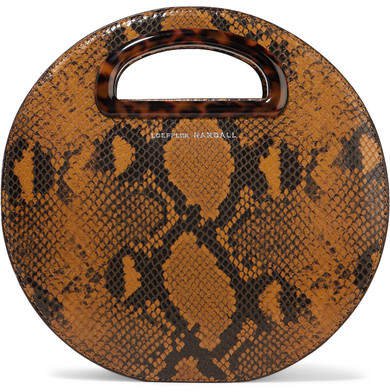 Indy Snake-effect Leather Tote - Camel