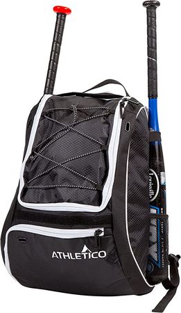 Amazon.com : Athletico Baseball Bat Bag - Backpack for Baseball, T-Ball & Softball Equipment & Gear for Youth and Adults | Holds Bat, Helmet, Glove, & Shoes |Shoe Compartment & Fence Hook (Red) : Sports & Outdoors