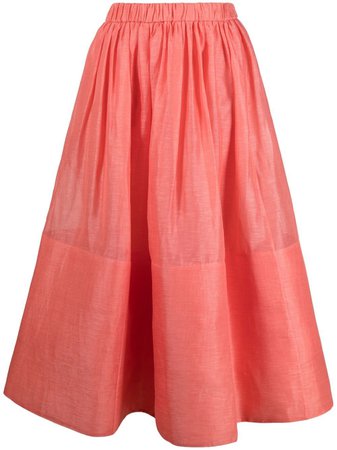 Shop pink Zimmermann Botanica midi skirt with Express Delivery - Farfetch