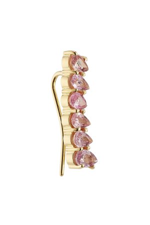 18kt Yellow Gold Ear Cuff with Pink Sapphires Gr. One Size