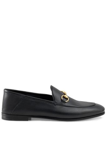 Gucci Black Brixton Horsebit Leather Loafers 414998DLC00 | Farfetch