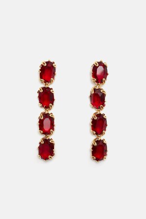 Carolina Herrera, Red Cocktail drop earrings