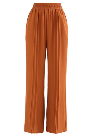 Triple Seams Straight Leg Pockets Pants in Orange - Retro, Indie and Unique Fashion
