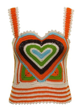 Andersson Bell Woman's Love Riri Crochet Cotton Multicolor Tank Top Visit