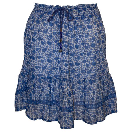 Vintage Indian Cotton Summer Skirt For Sale at 1stDibs