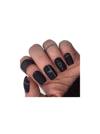 black white manicure nails