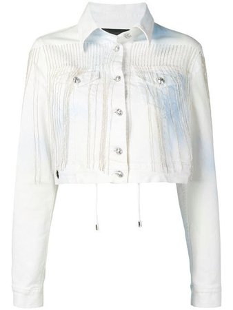 Philipp Plein fringed denim jacket $1,591 - Buy Online - Mobile Friendly, Fast Delivery, Price