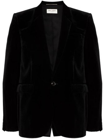 Saint Laurent single-breasted velvet blazer black 628186Y1B48 - Farfetch