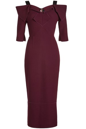 Tailored Wool Dress with Cut-Out Shoulders Gr. UK 12