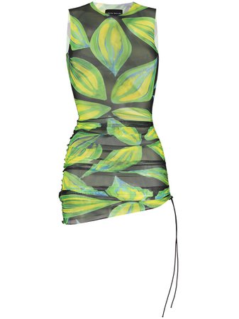 Shop green Louisa Ballou Heatwave sleeveless minidress with Express Delivery - Farfetch
