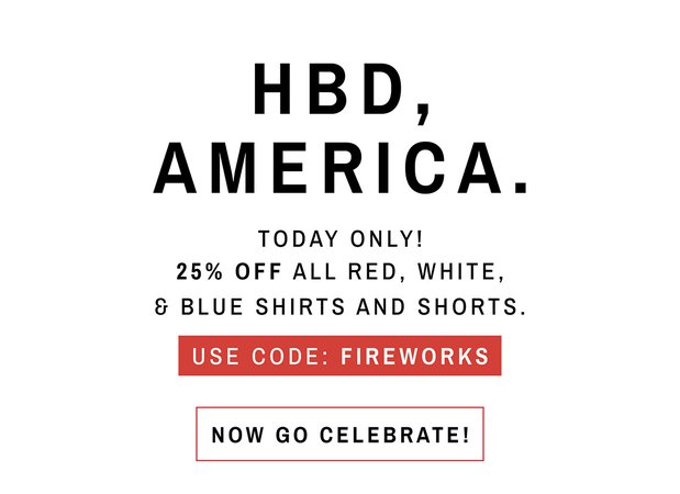 Criquet Apparel: Email Exclusive: 25% Off All Red, White and Blues. Today Only. | Milled