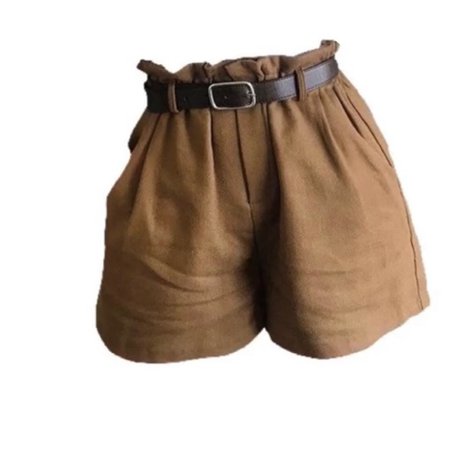 brown shorts w belt