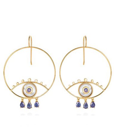 Marianna Goulandris | blue iolite boho eyes earrings < Marianna Goulandris List | aesthet.com