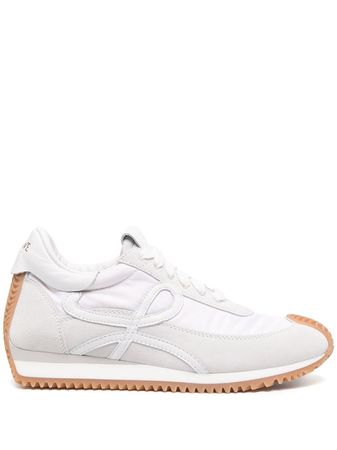 Shop LOEWE Flow suede panelled sneakers with Express Delivery - FARFETCH
