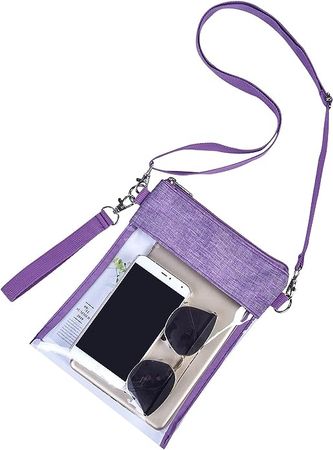 Amazon.com: USPECLARE Clear Crossbody Purse Bag Stadium Approved Clear Tote Bag with Adjustable Shoulder Strap (Clear purple) : Sports & Outdoors