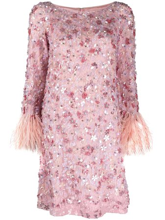 Jenny Packham Floral sequin-embellished Short Dress - Farfetch