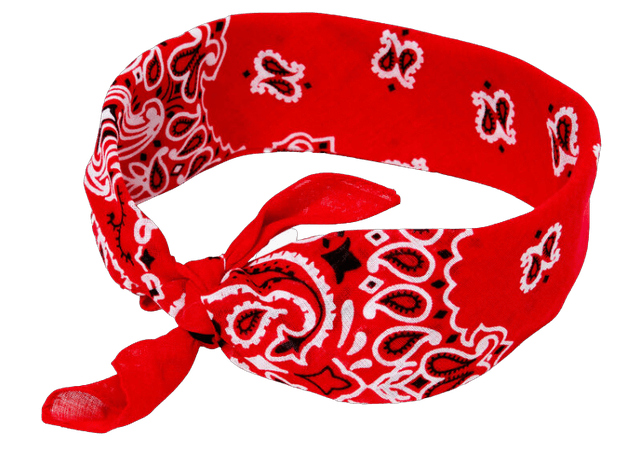 Paisley Silky Bandana Headwrap - Red