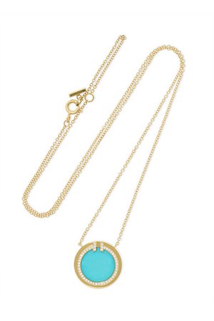 Tiffany & Co. | Collier en or 18 carats, turquoise et diamants T Two | NET-A-PORTER.COM