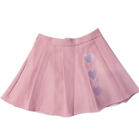pink skirt with Purple Hearts