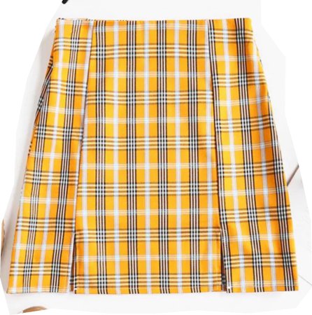 plaid yellow skirt