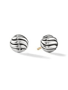 Shop David Yurman Sculpted Cable Stud Earrings in 18K Yellow Gold | Saks Fifth Avenue