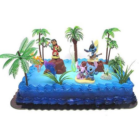 Lilo and Stitch Deluxe Birthday Cake Topper Set Featuring Figures and Decorative Themed Accessories - Walmart.com - Walmart.com