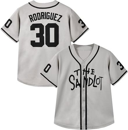 Amazon.com: Youth Baseball Jersey #30 Stitched The Sandlot Benny The Jet Rodriguez Movie Kids Baseball Jersey Gift for Kids XS-XL : Sports & Outdoors