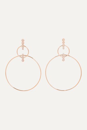 Rose gold Double Hoop 18-karat rose gold diamond earrings | Diane Kordas | NET-A-PORTER