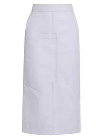 Shop FERRAGAMO Gabardine Pocket Midi Skirt | Saks Fifth Avenue