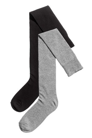 2-pack over-the-knee socks - Grey marl - Ladies | H&M US