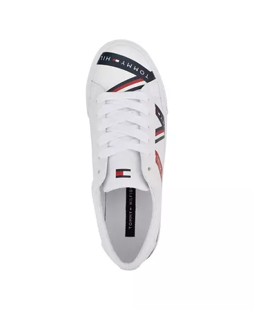 White Tommy Hilfiger Lacen Lace Up Sneakers & Reviews - Women - Macy's