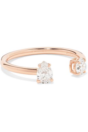 Anita Ko | Split 18-karat rose gold diamond ring | NET-A-PORTER.COM