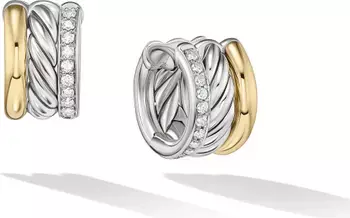David Yurman Mercer™ Pavé Diamond Huggie Hoop Earrings | Nordstrom