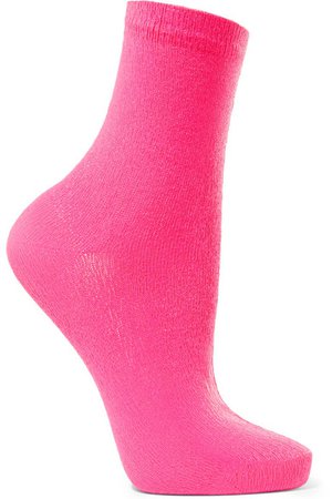 Maria La Rosa | Neon coated silk-blend socks | NET-A-PORTER.COM
