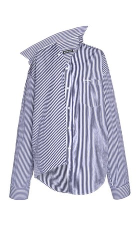 Twisted Striped Cotton Poplin Shirt By Balenciaga | Moda Operandi