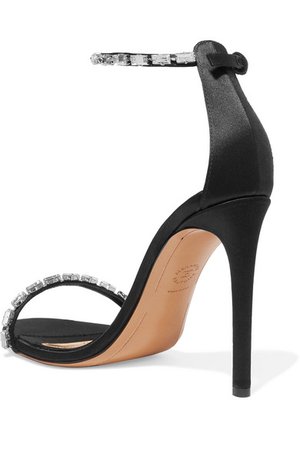 Alexandre Vauthier | Carla crystal-embellished satin sandals | NET-A-PORTER.COM