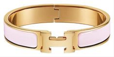 Hermes Jewelry | Hermès Clic H Narrow Enamel Gold Plated Hardware Pm Bracelet, Pink, (Size 7x1x1), New | Tradesy
