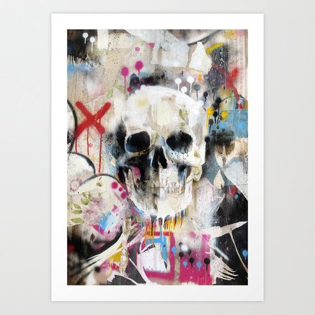 Skull Art Print by famouswhendead | Society6