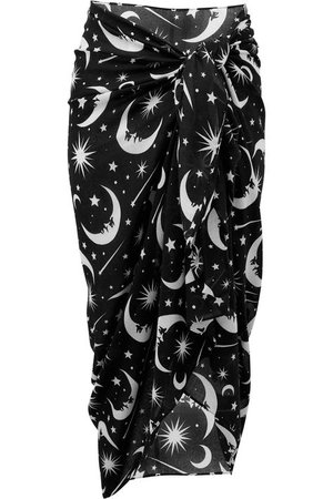 killstar black moon + star print sarong