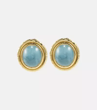Horizon 18 Kt Gold Earrings With Aquamarines in Blue - Octavia Elizabeth | Mytheresa