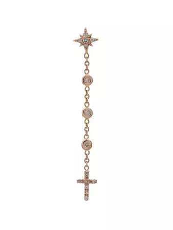 Jacquie Aiche Star And Cross Chain Earring