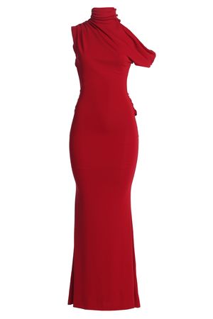 JLUXLABEL HOLIDAY RED ADELENE OFF THE SHOOULDE MAXI DRESS